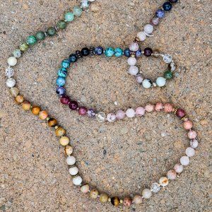 Natural stone beaded necklace